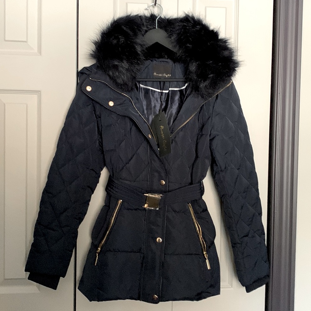 Phase Eight navy puffer. Size, UK 10.